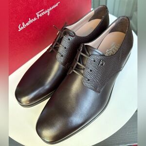 $750 FERRAGAMO Men’s Spencer Lace-Up Leather Loafers Shoes